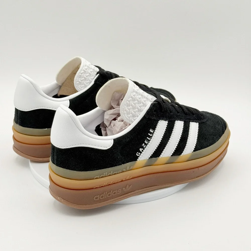 Adidas Gazelle Bold Womens Shoes Size 8.5 Black/Gum Sneakers IE0876 - NEW - Picture 6 of 11